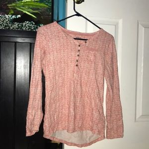 Salmon Long Sleeved Pattern Shirt